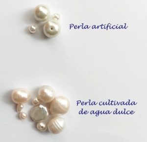 Perlas semi redonda tonos morados
