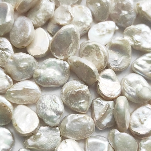 Los tipos de perlas, perlas chinas de agua dulce con núcleo de disco. Joyas Siliva.